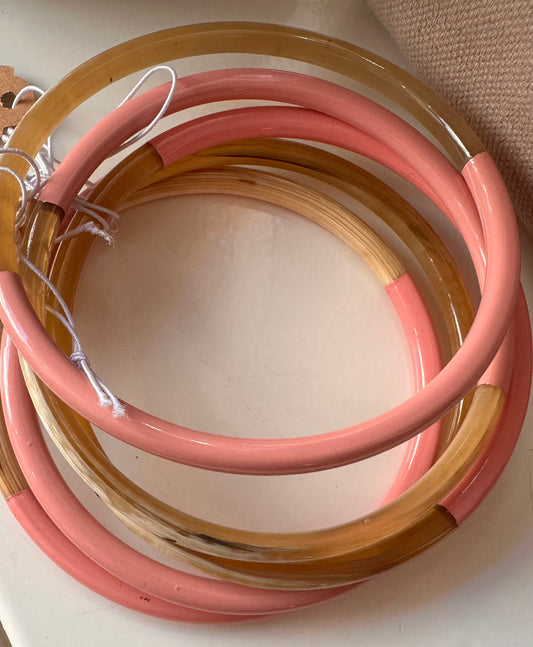 Bracelet Corne Lune rose pastel 21