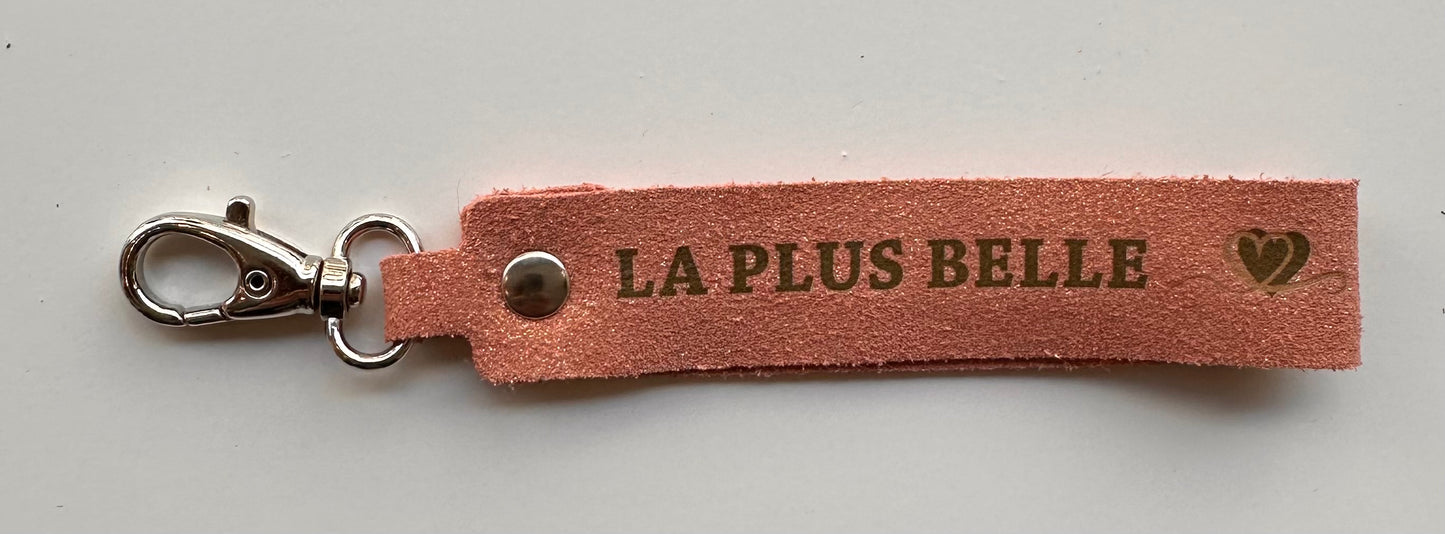 Porte-clés message « La plus belle »