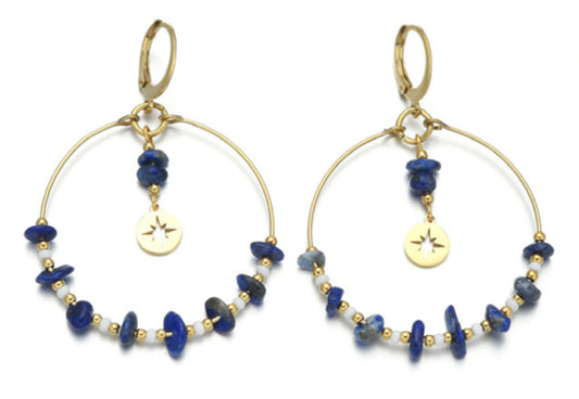 Boucle d’oreille LAZULI CRISTAUX DE MER