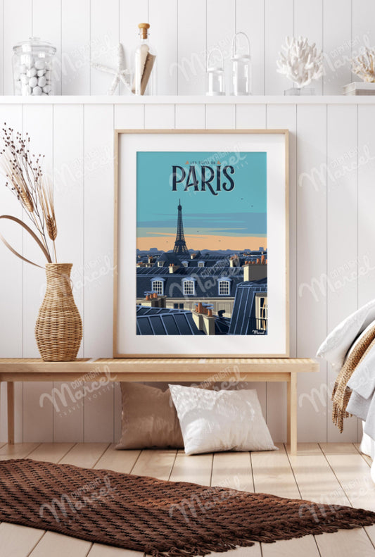 Affiche PARIS « les toits »