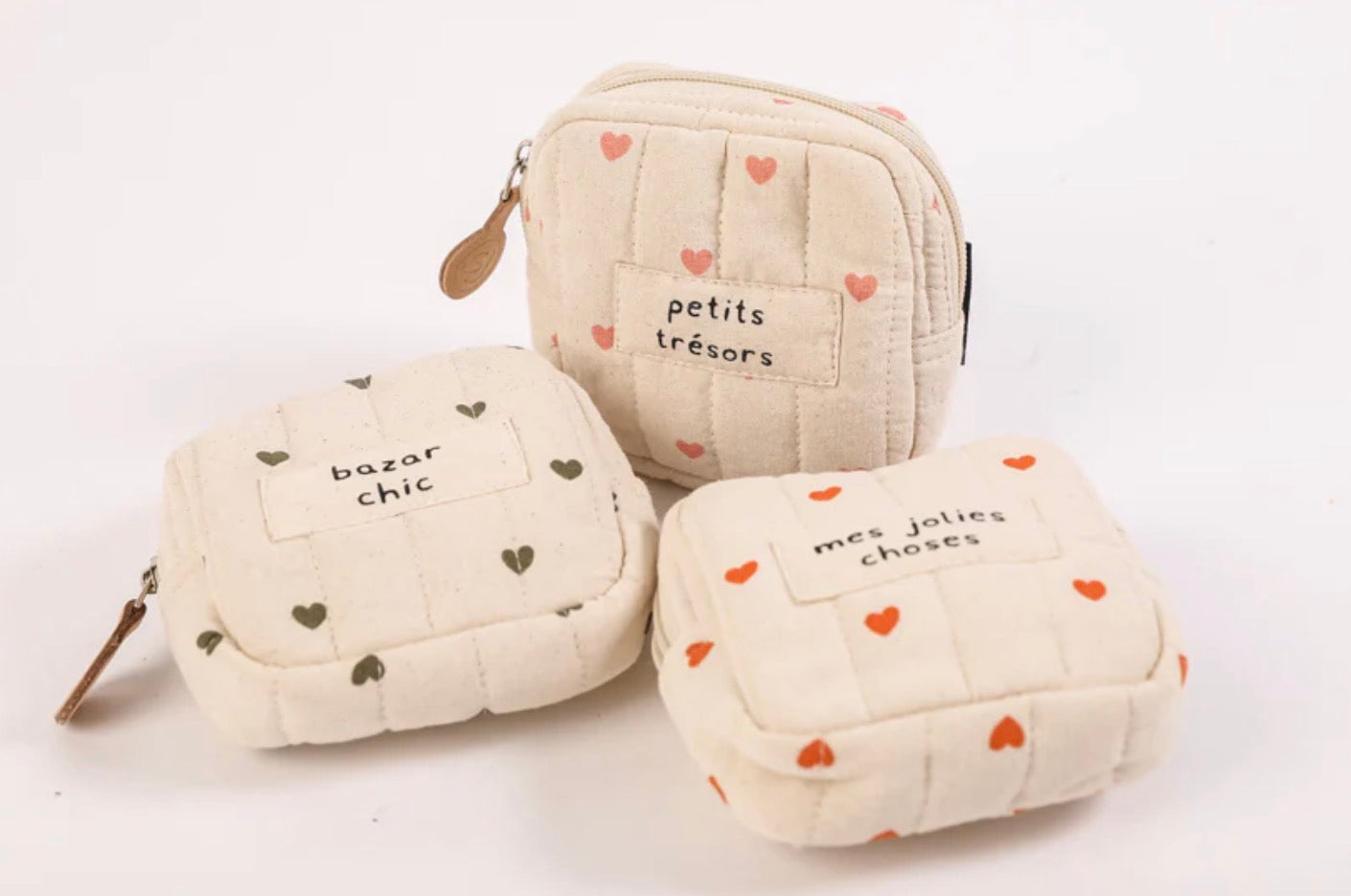 Trousse carrée cœurs
