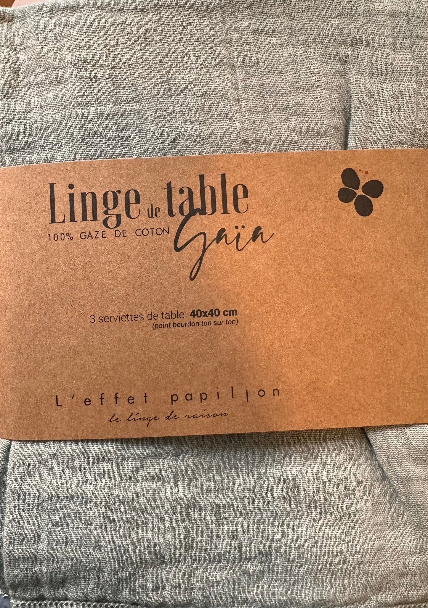 Lot de 3 serviettes 100% gaze de coton