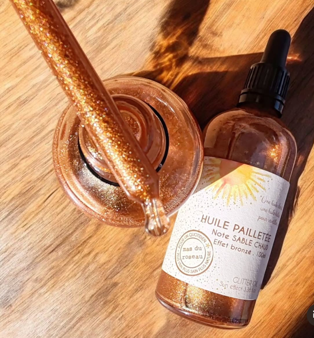 Huile pailletée
