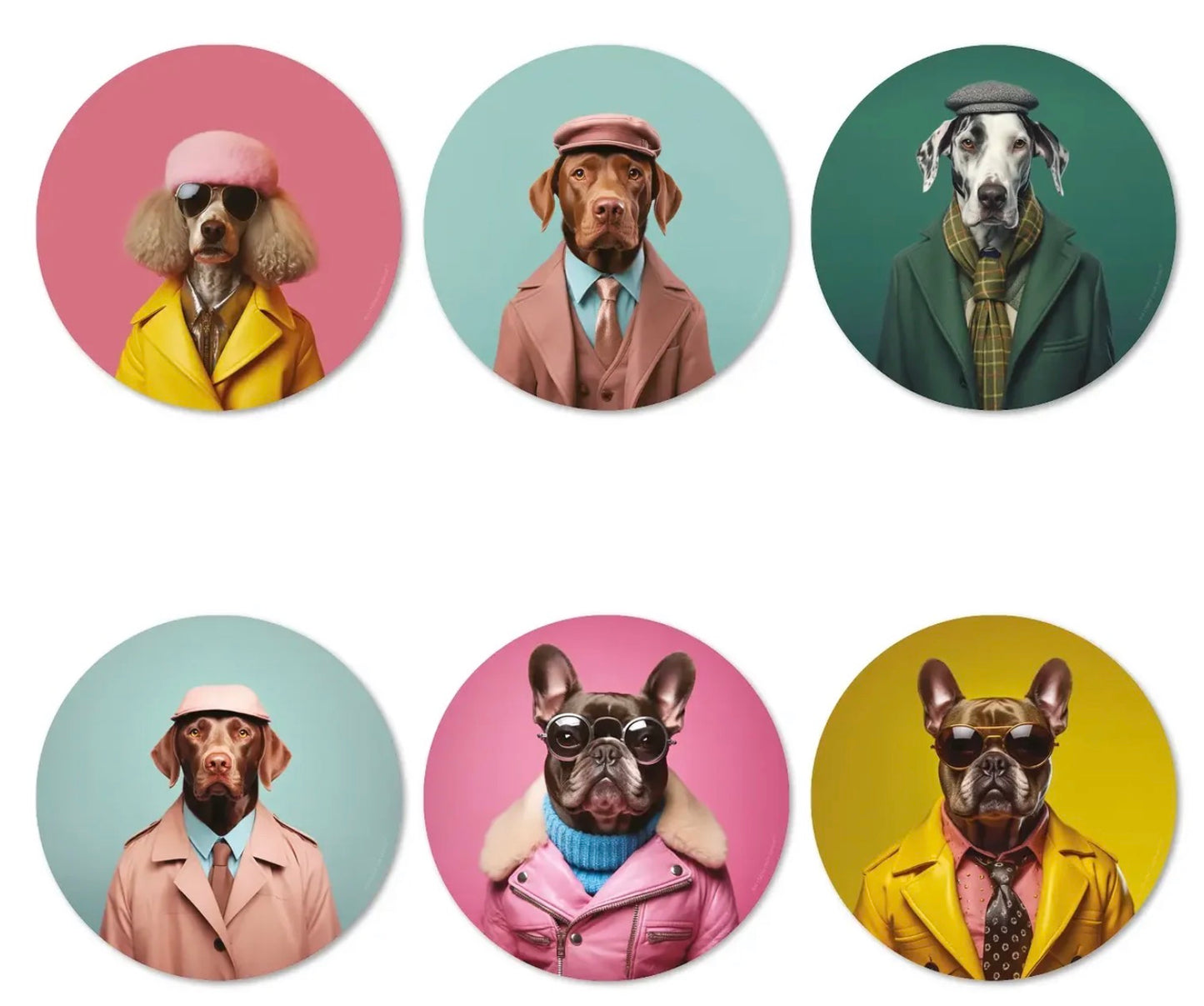 Coffret dessous de verre Funny Dogs