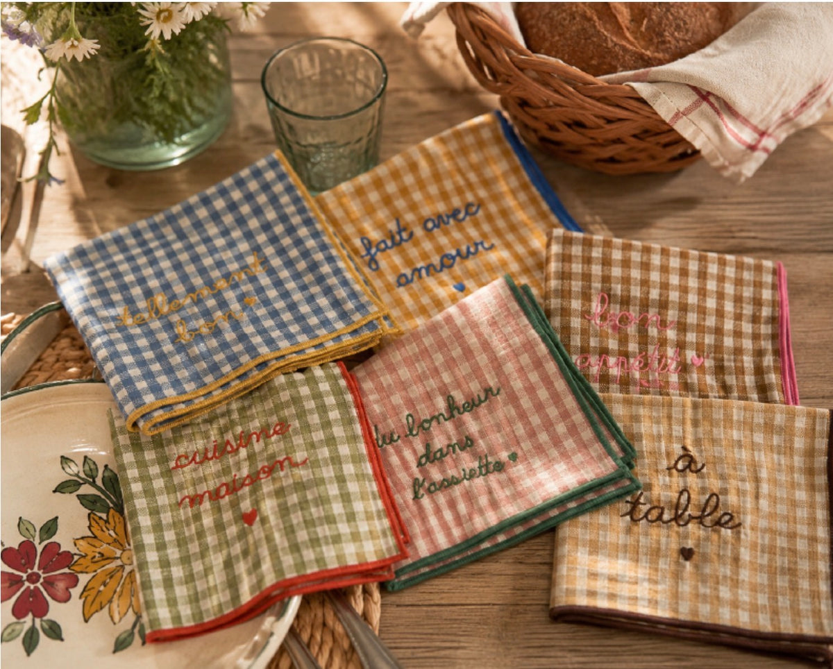 Lot de serviettes de table Vichy