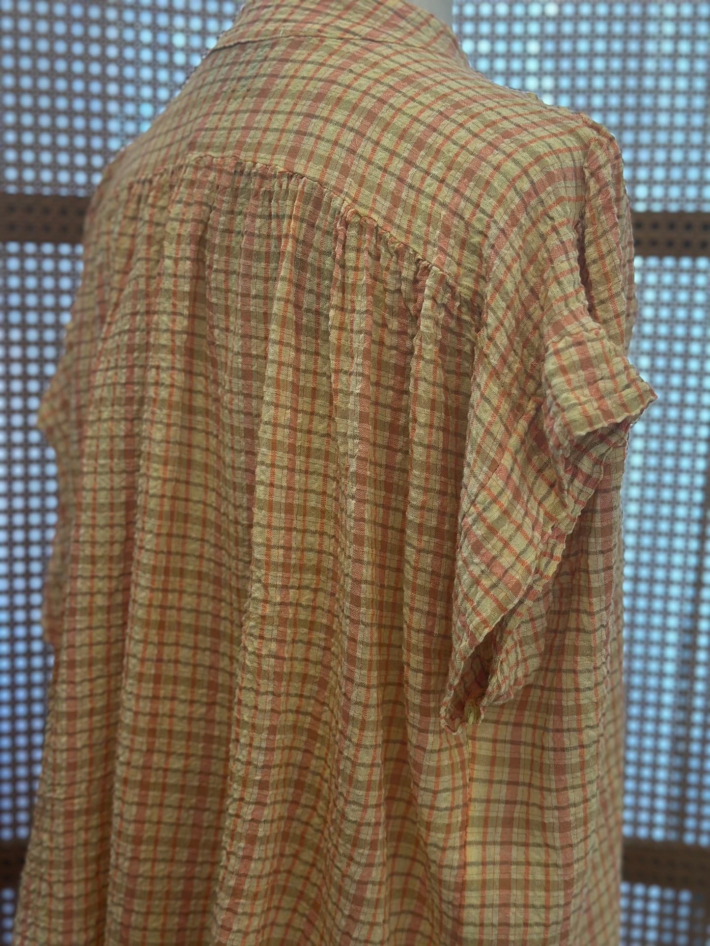 Blouse Douceur d’été – Carreaux terracotta