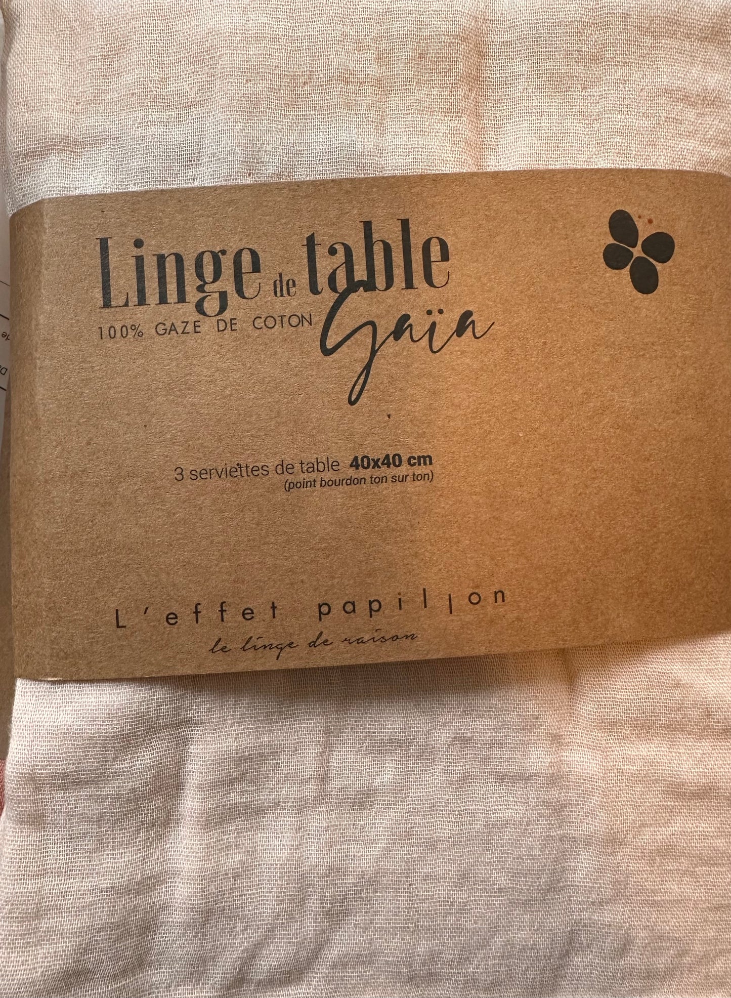 Lot de 3 serviettes 100% gaze de coton