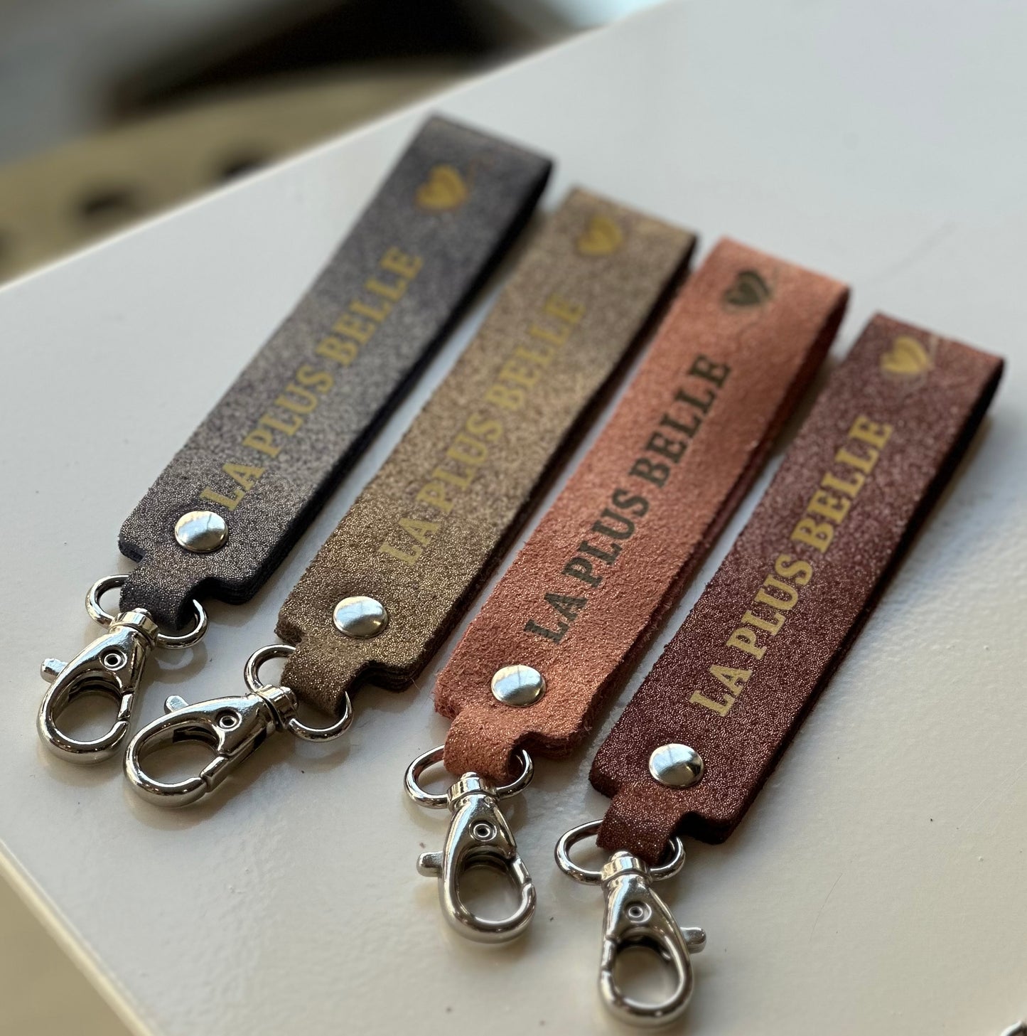 Porte-clés message « La plus belle »