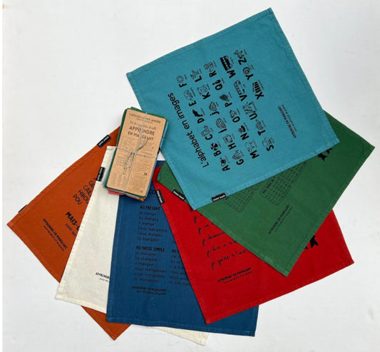 Lot de serviettes de table « Apprendre en mangeant »