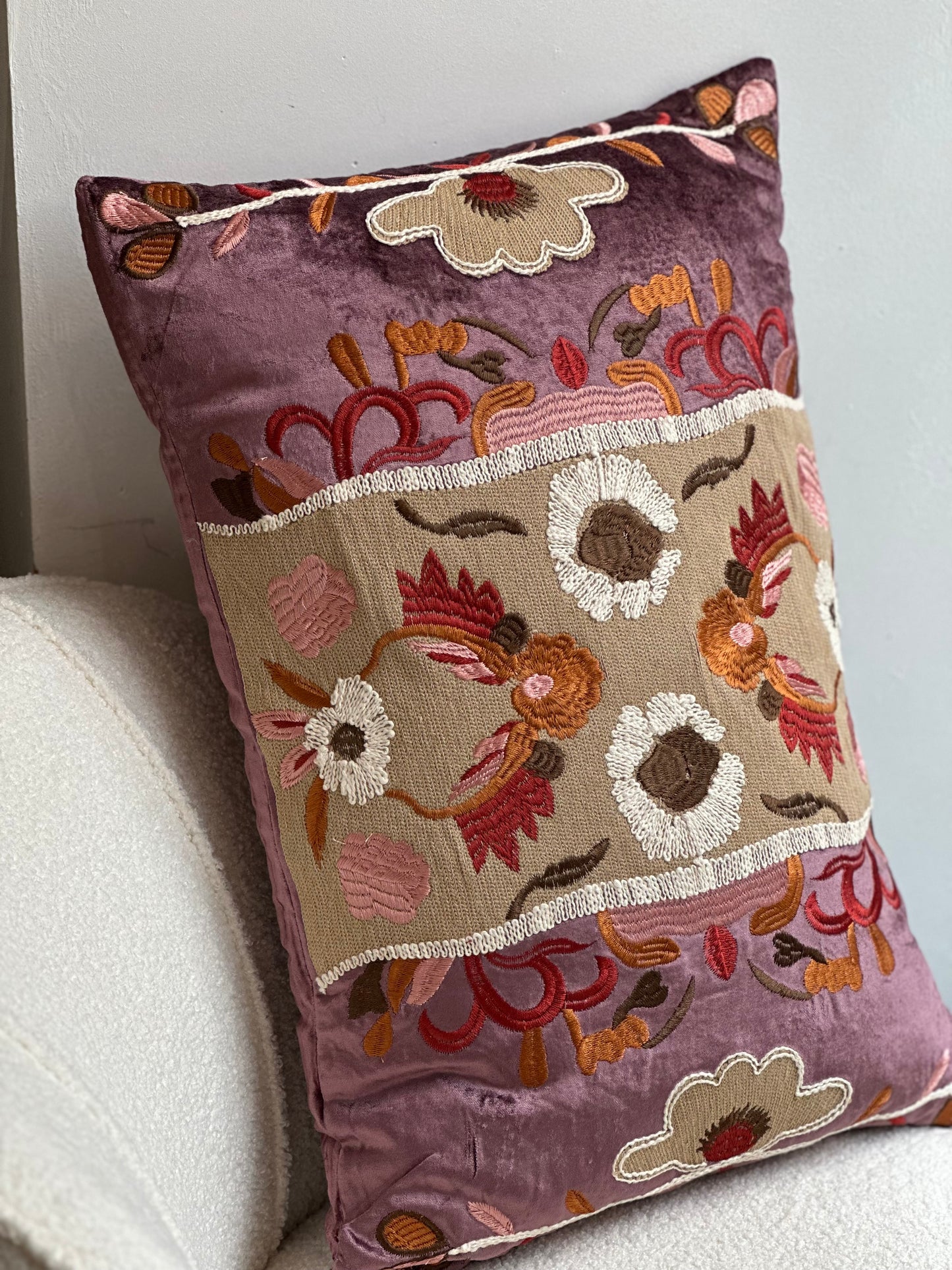 Coussin broderie soufflée