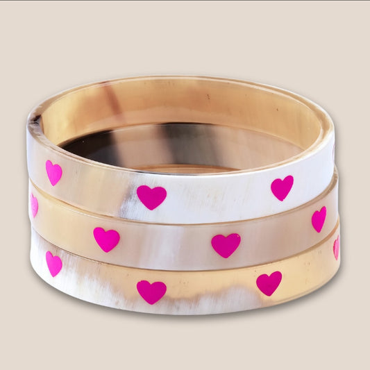 Bracelet Corne Coeur rose 34