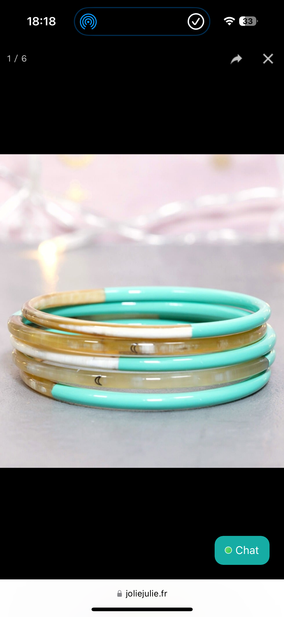 Bracelet corne Vert d’eau 17 - 3mm
