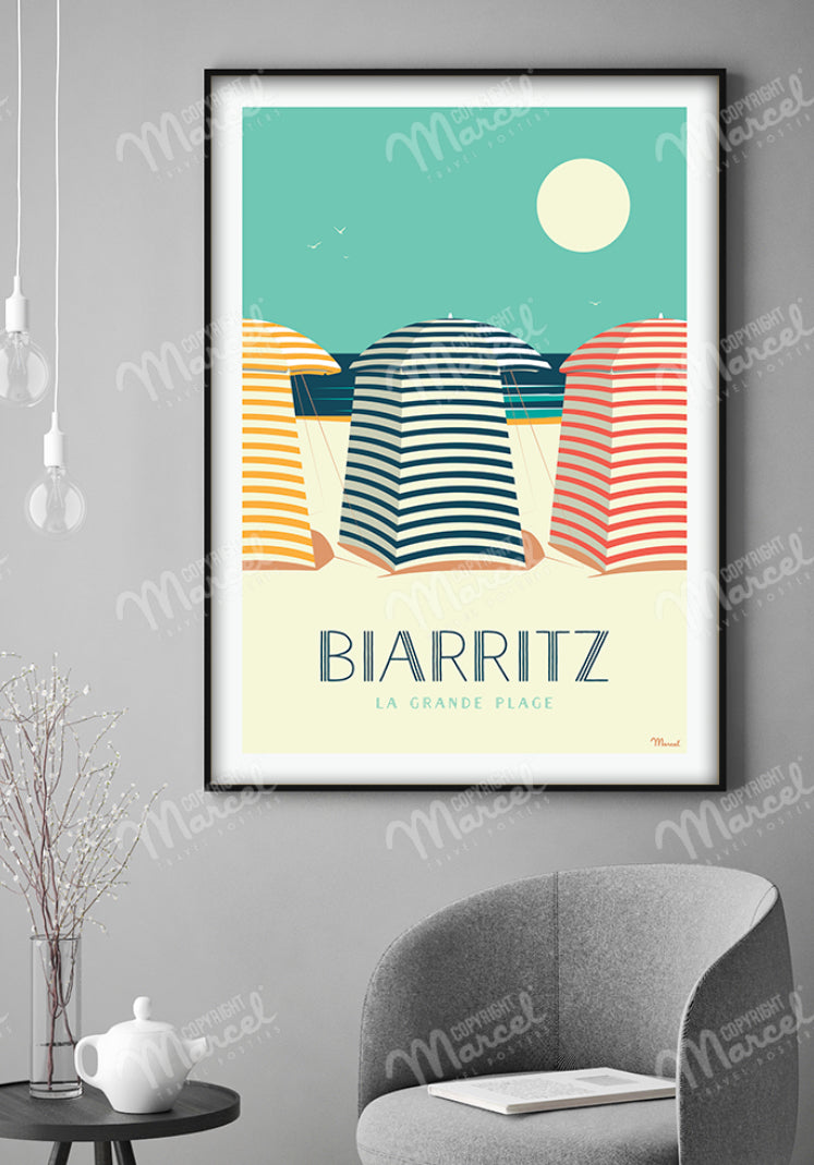 Affiche BIARRITZ « les tentes »