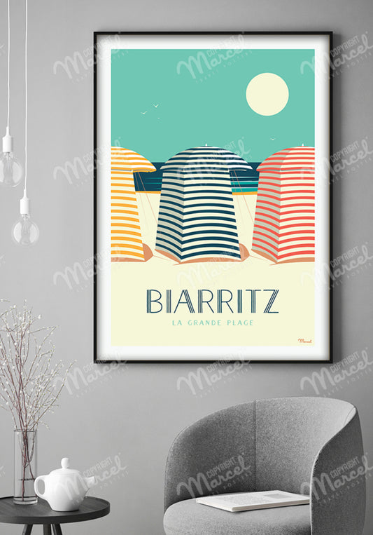 Affiche BIARRITZ « les tentes »