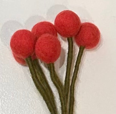 Fleur boule en feutrine