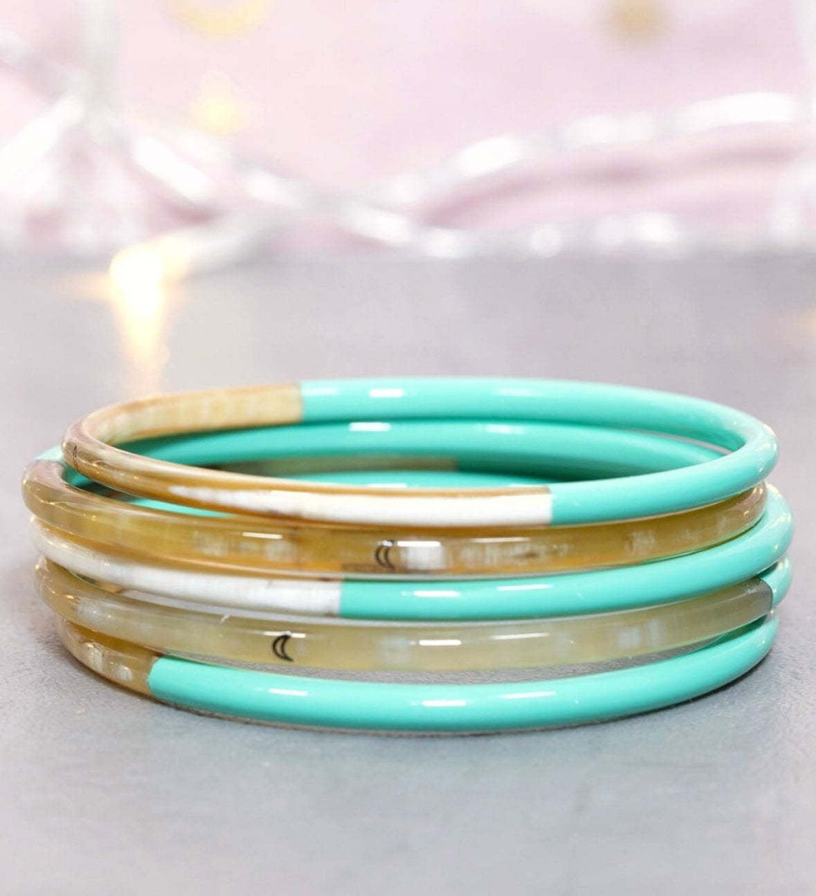 Bracelet Corne Lune Vert d’eau 17