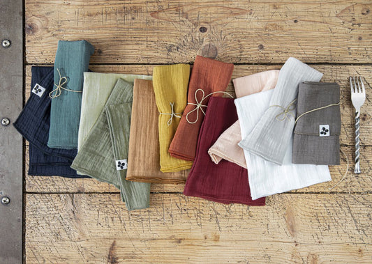 Lot de 3 serviettes 100% gaze de coton