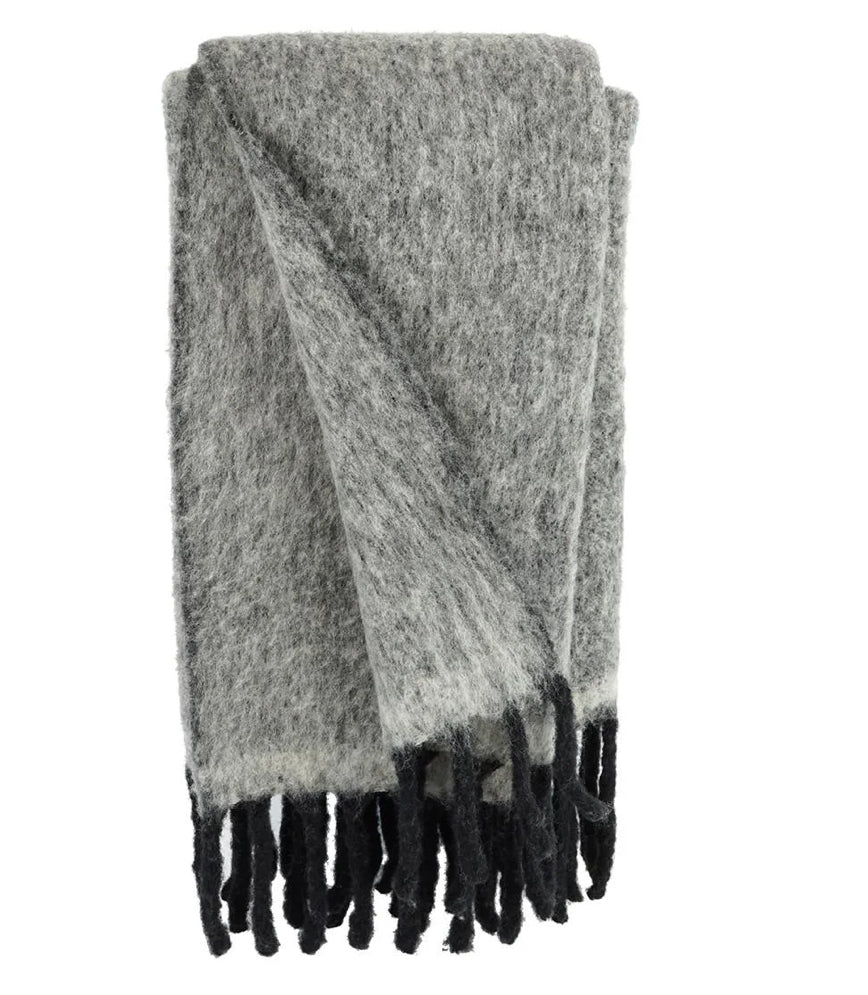 Grande écharpe douce laine mélangée Baltik chevrons chamois