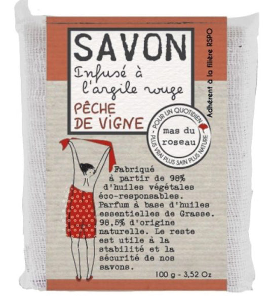 Savonnette Parfumée colorée Pêche de vigne