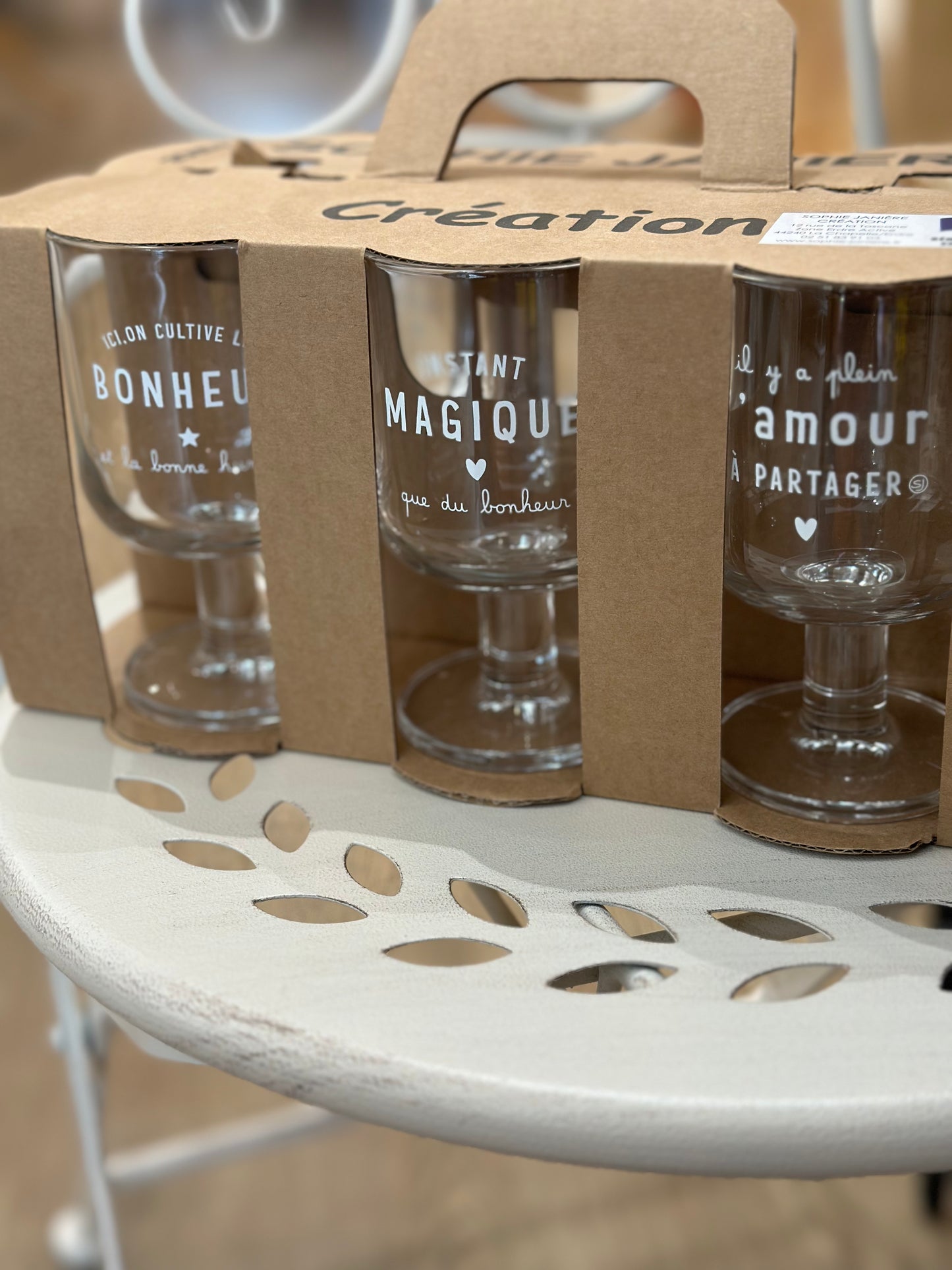 6 Verres à pied empilable