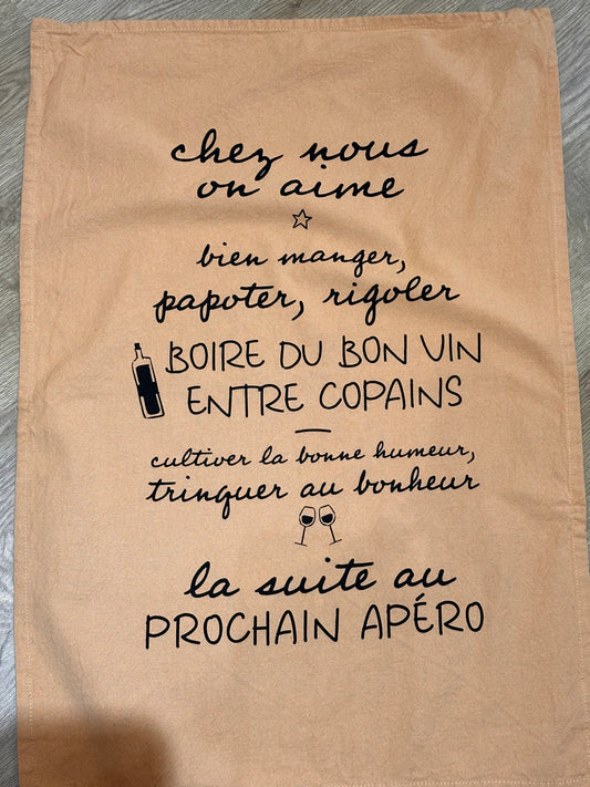 Torchon » Chez nous on aime bien manger ,papoter »