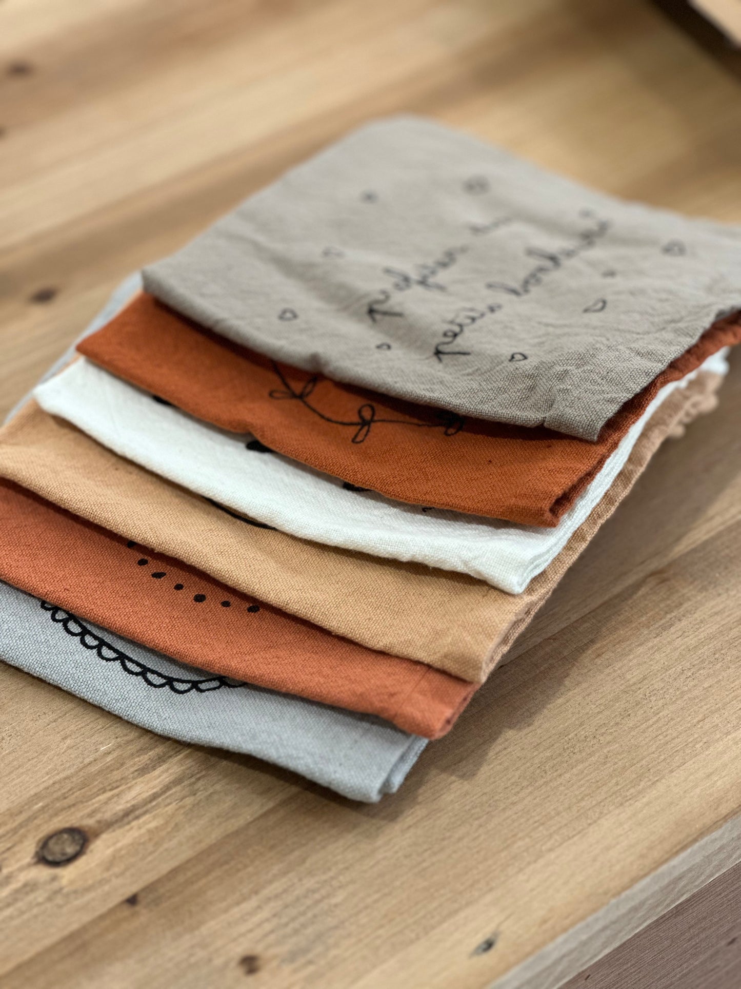 Lot de 6 serviettes « Profiter des petits bonheurs »