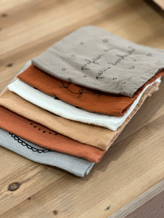 Lot de 6 serviettes « Profiter des petits bonheurs »