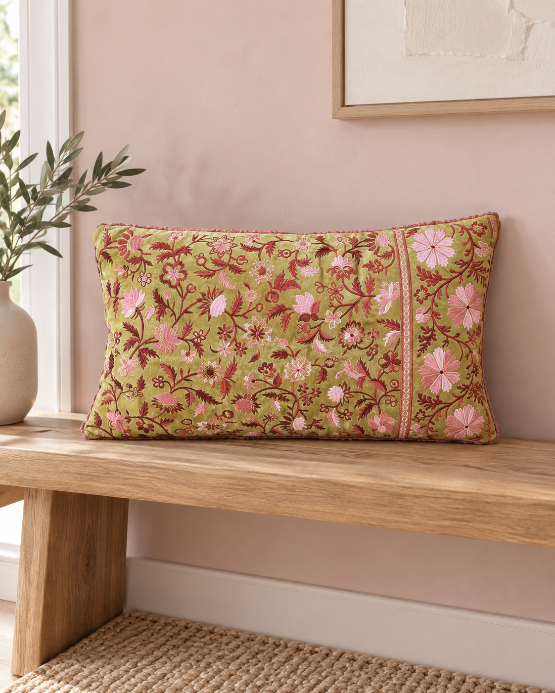 Coussin Jardin Brodé