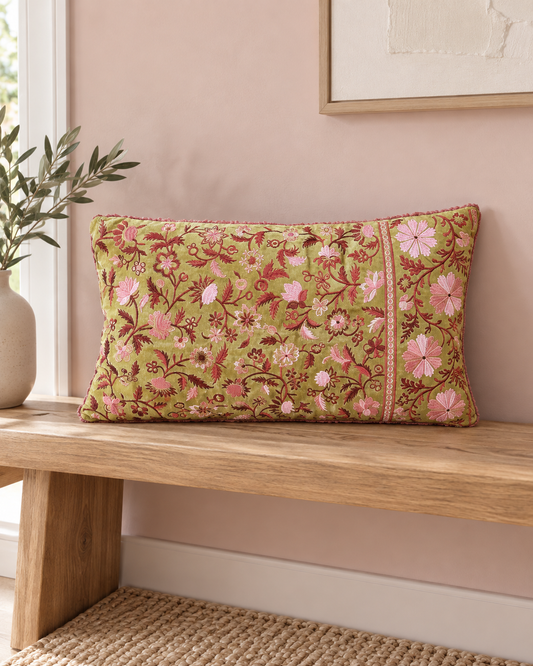 Coussin Jardin Brodé