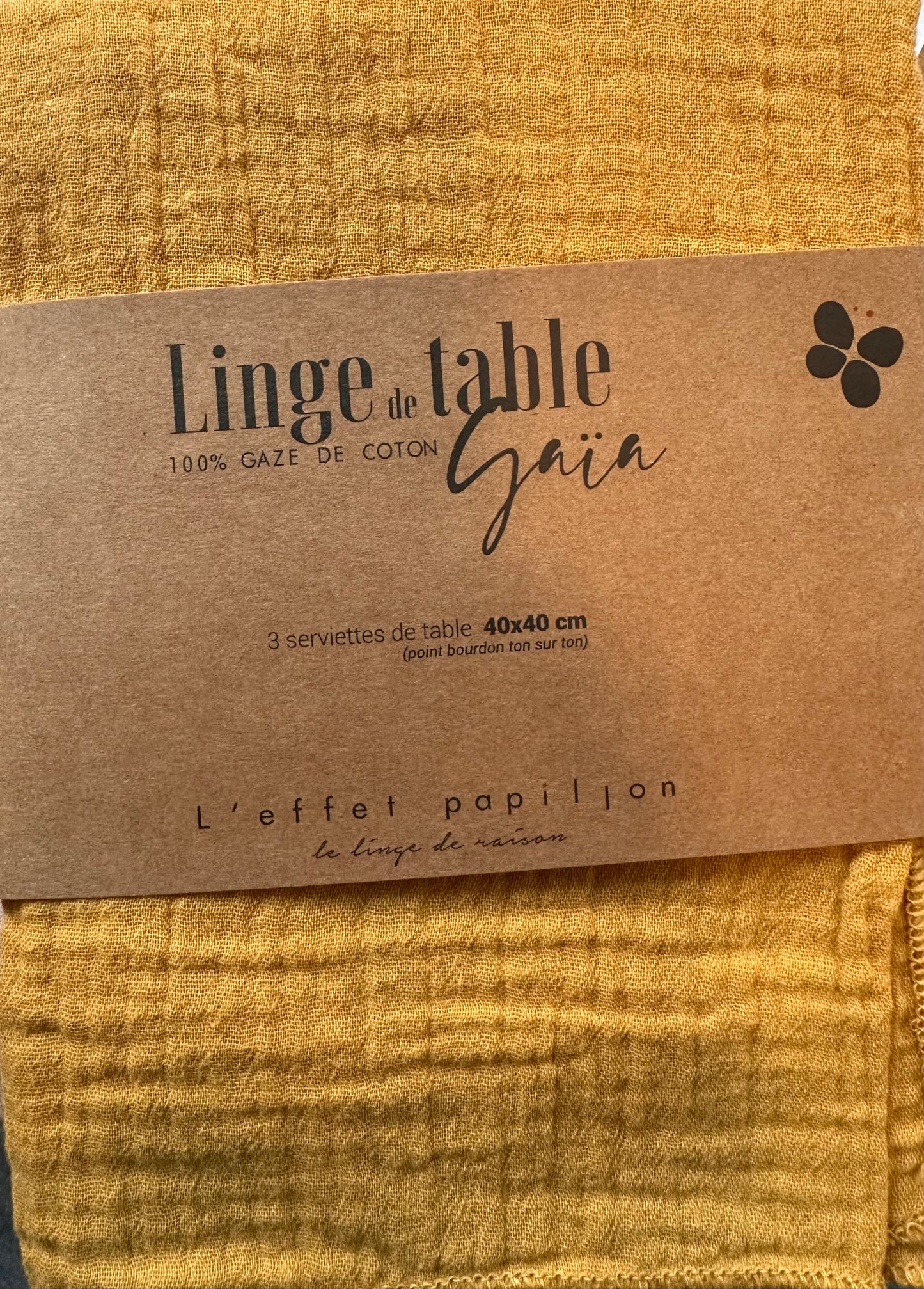 Lot de 3 serviettes 100% gaze de coton