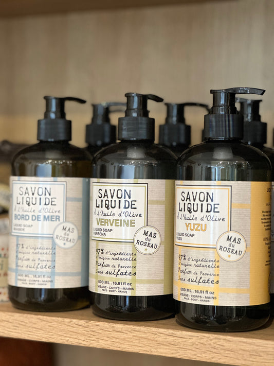 Savon liquide-500ml ( YUZU, VERVEINE, BORD DE MER)