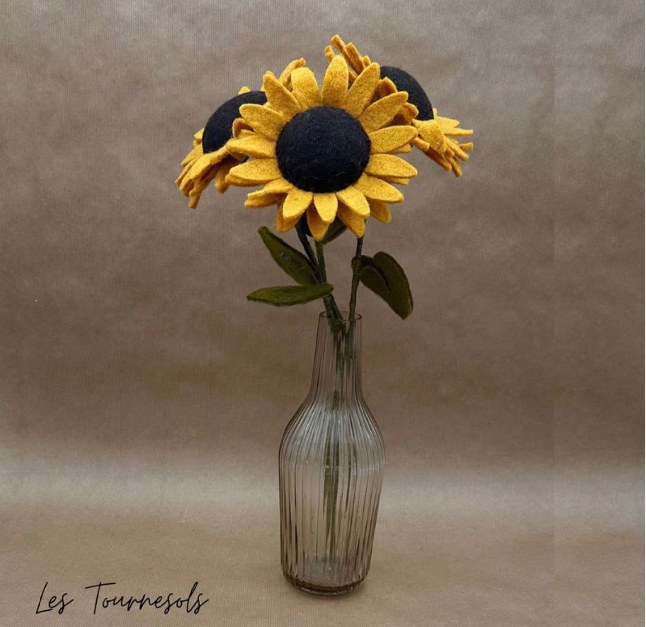 Branche de tournesol en feutrine