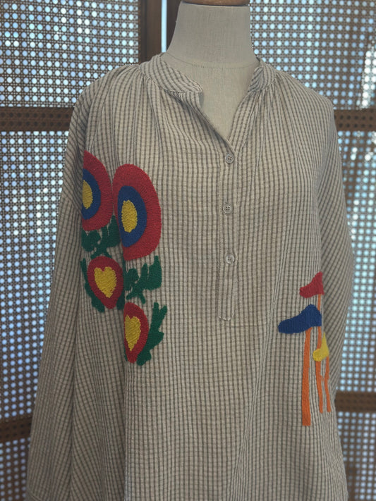 Chemise bohème brodée ( Johanna)