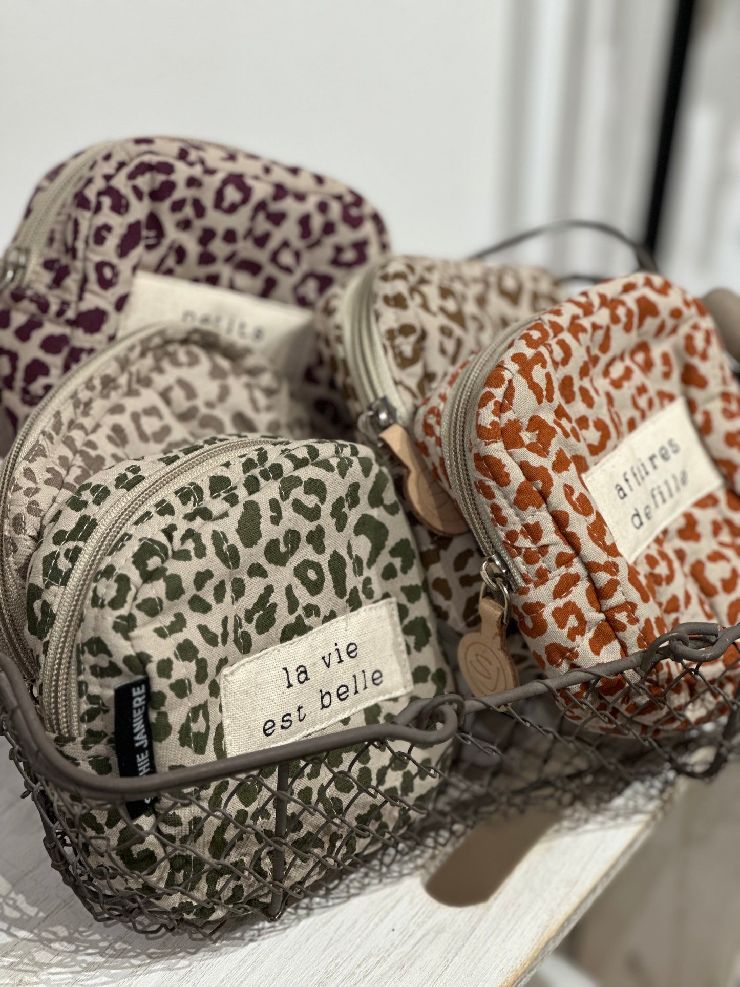 Porte monnaie carré léopard