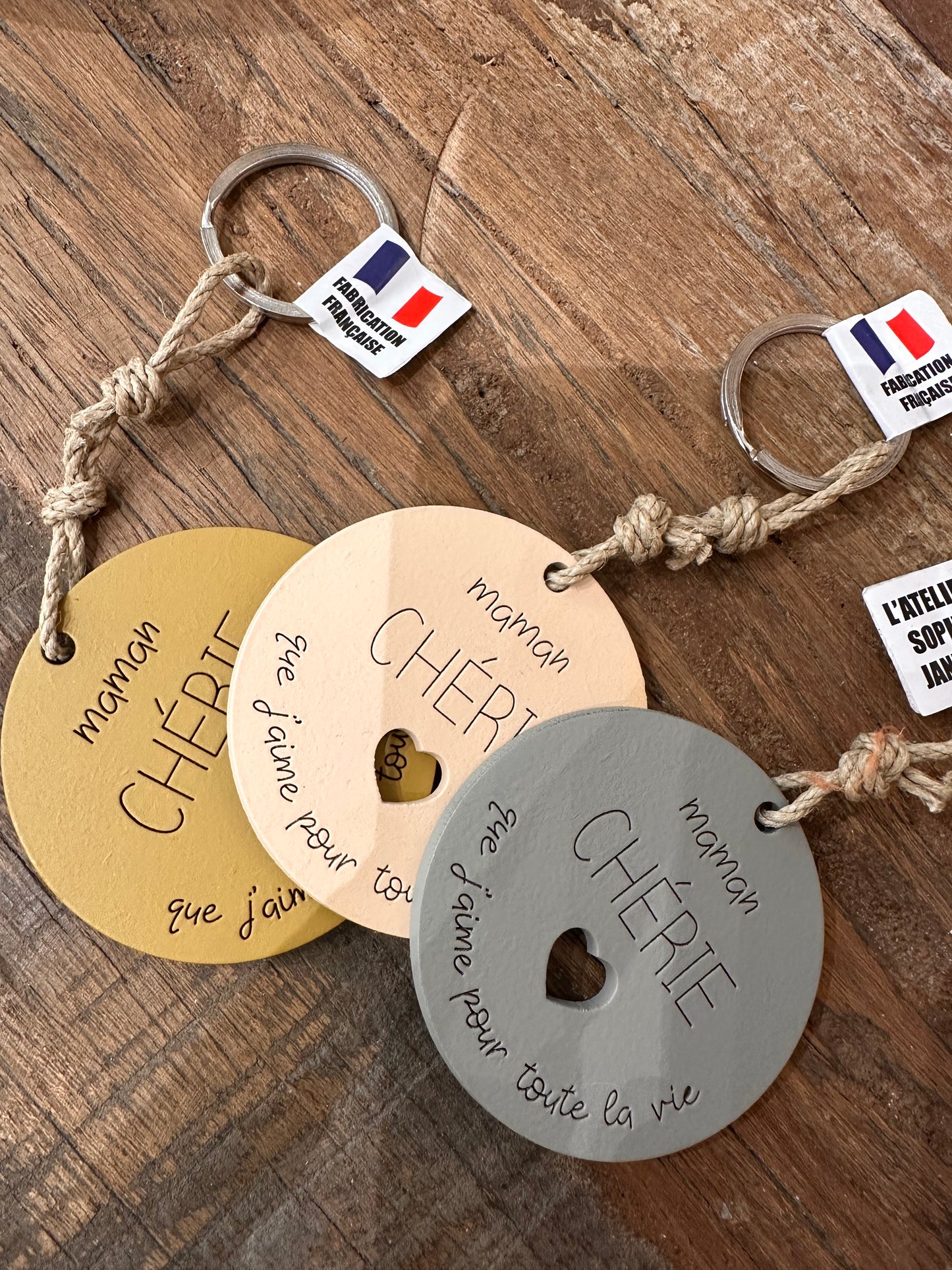 Porte clé disque « Maman chérie »