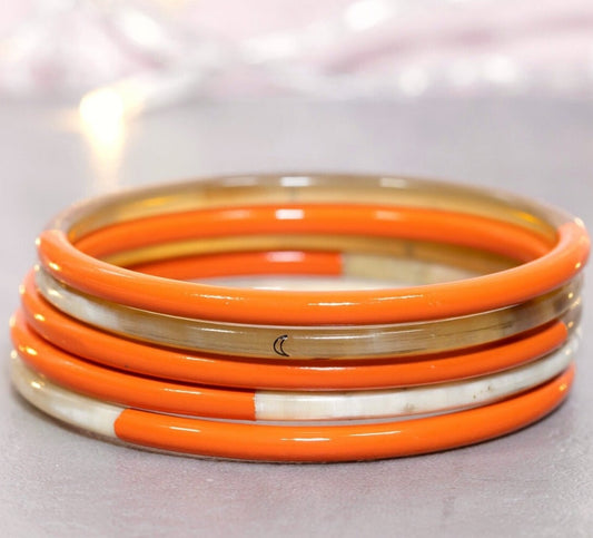 Bracelet corne orange vrai n°28 – 3mm