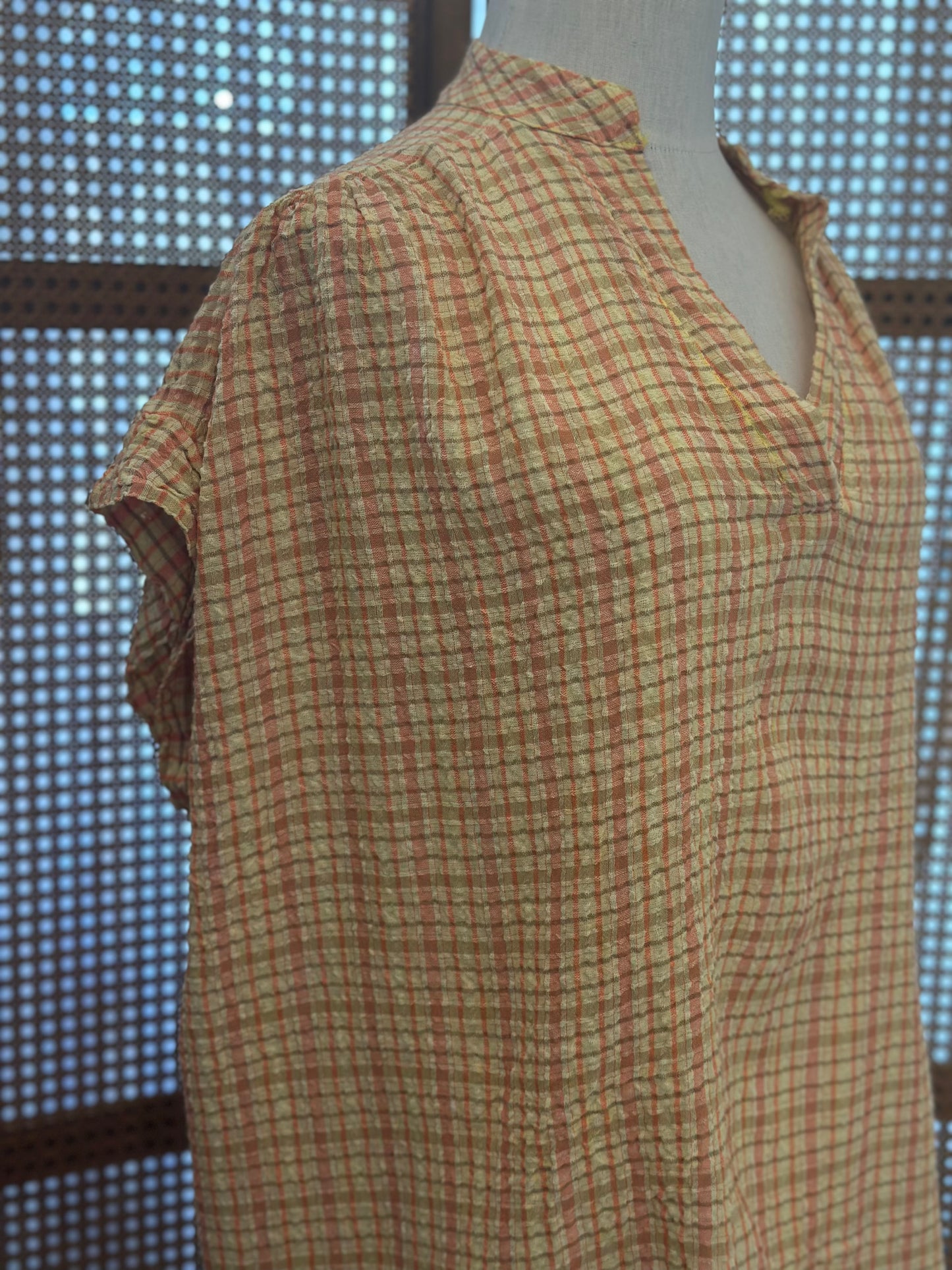 Blouse Douceur d’été – Carreaux terracotta