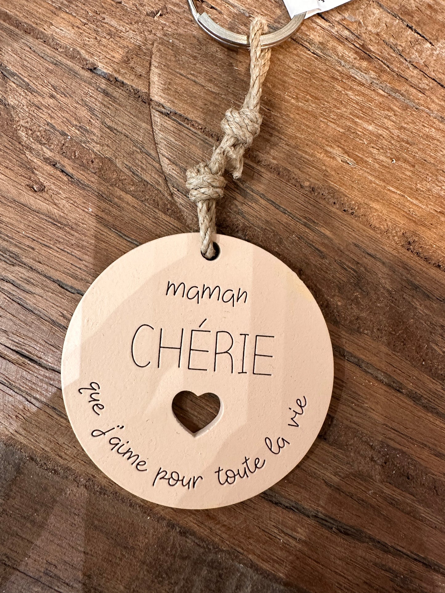 Porte clé disque « Maman chérie »