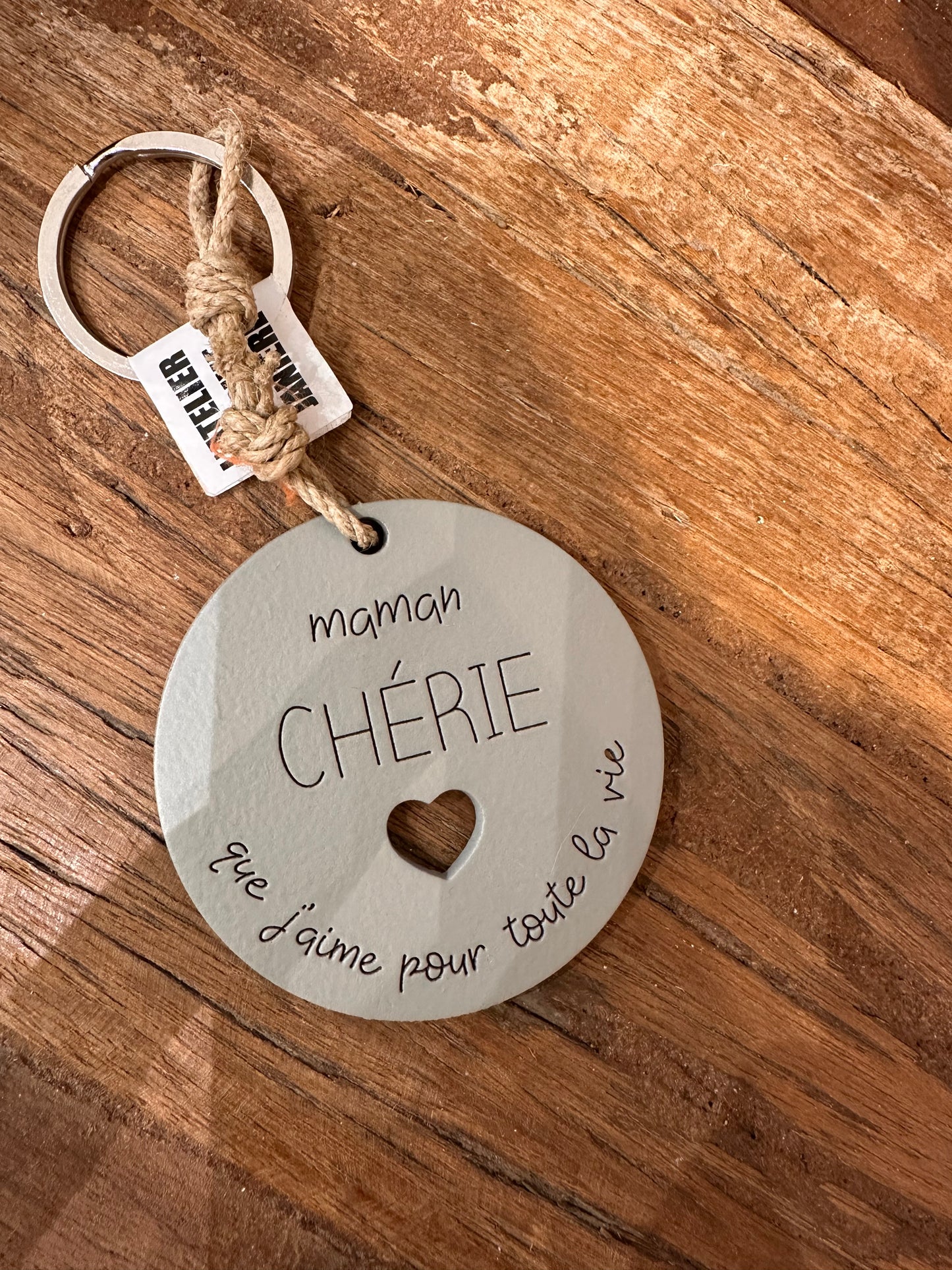 Porte clé disque « Maman chérie »