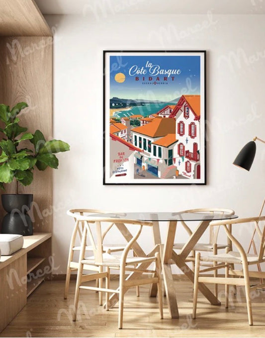 Affiche LA CÔTE BASQUE « Bidart »