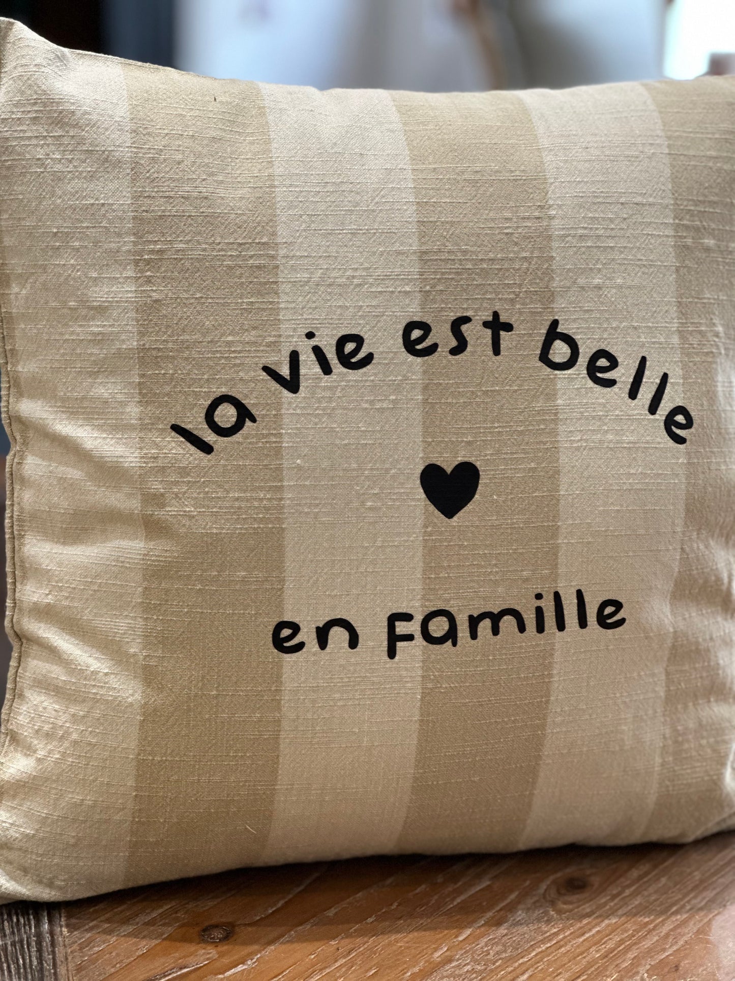 Coussin carré rayures