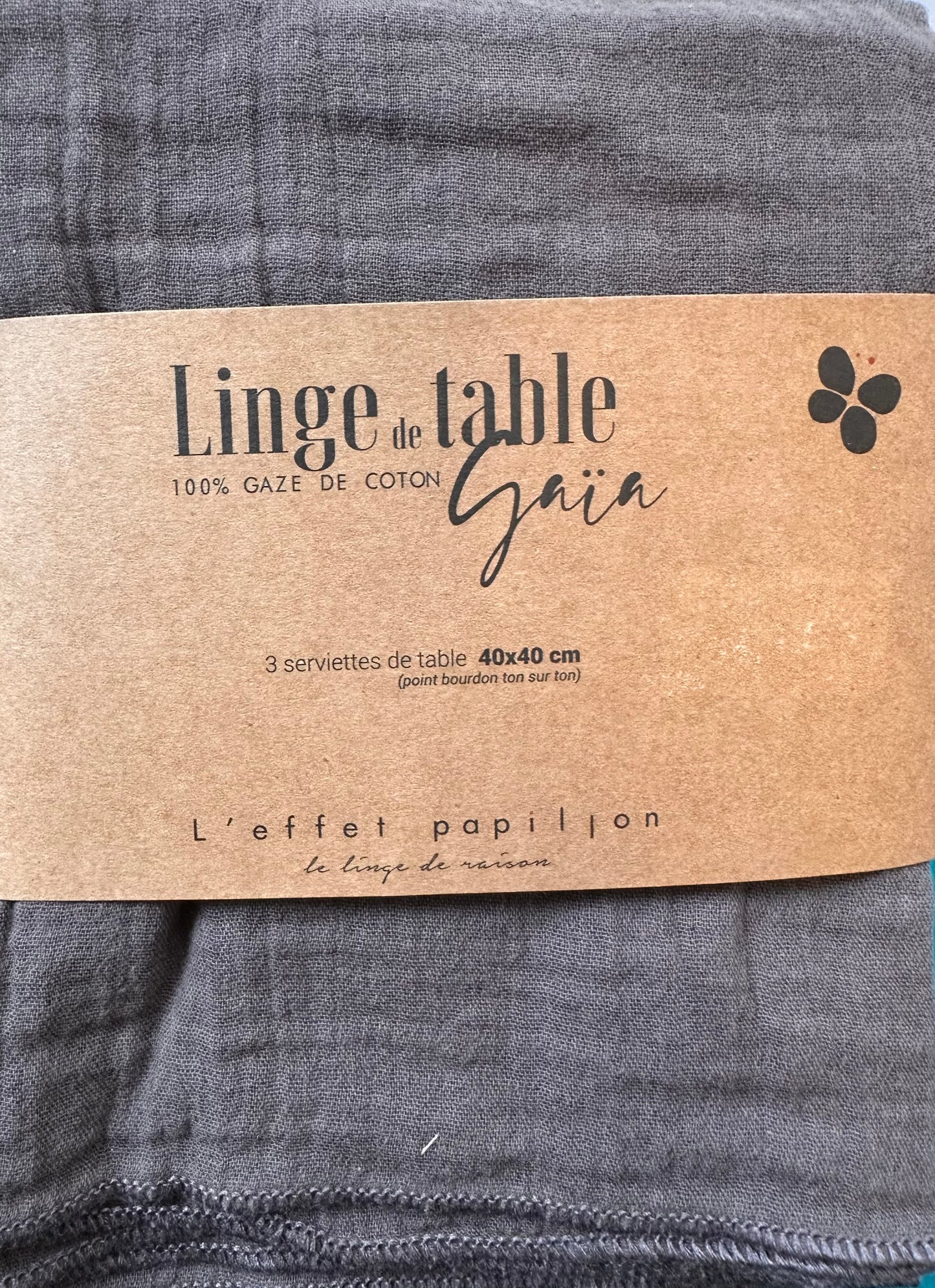 Lot de 3 serviettes 100% gaze de coton