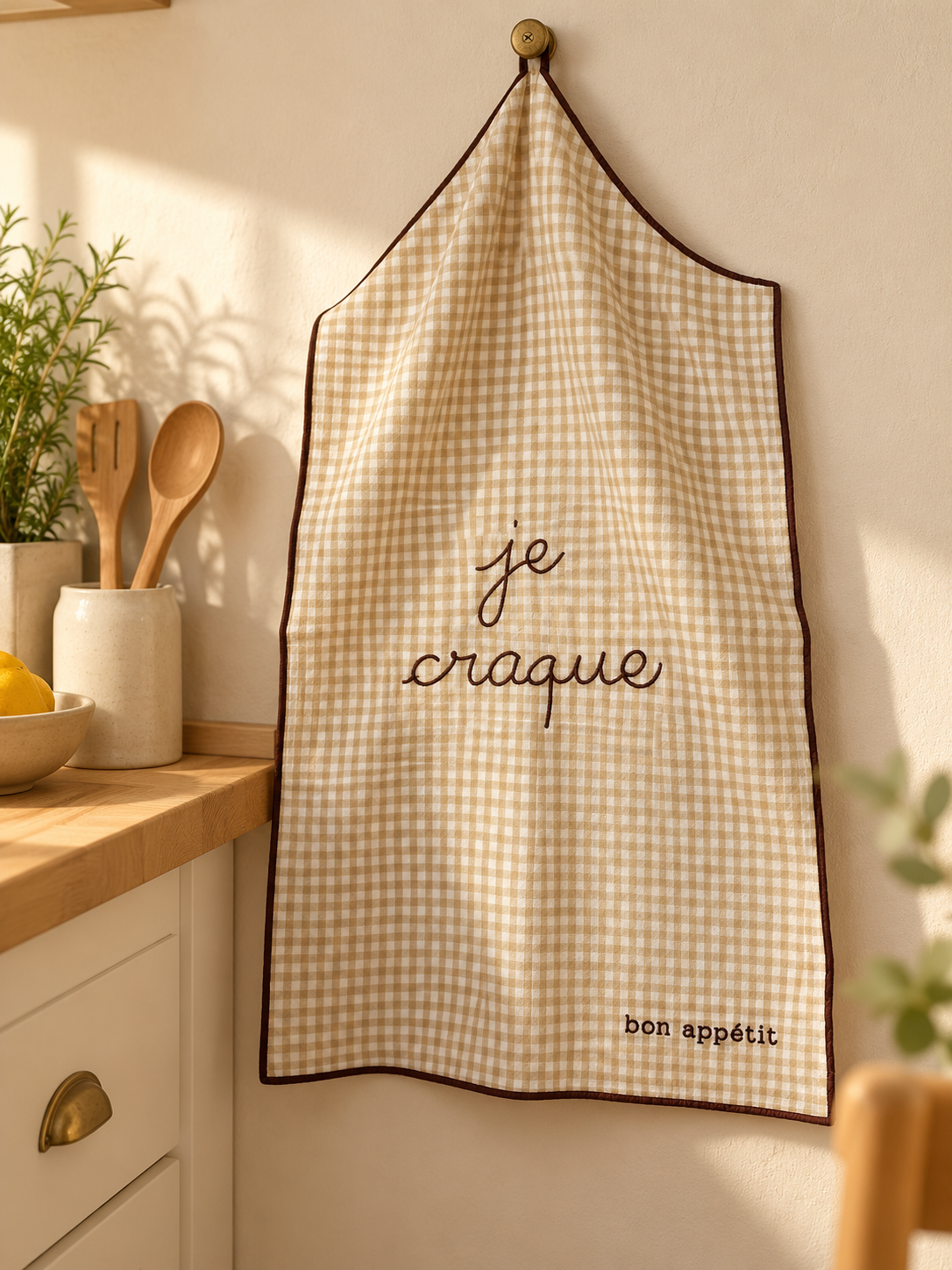 Torchon vichy «  je craque »