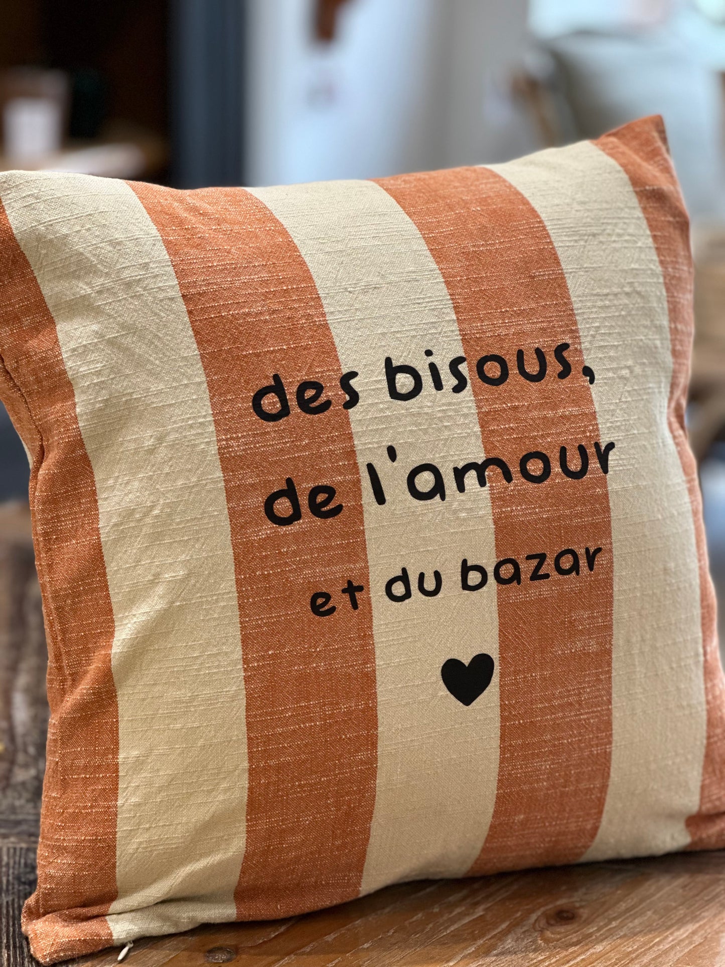 Coussin carré rayures