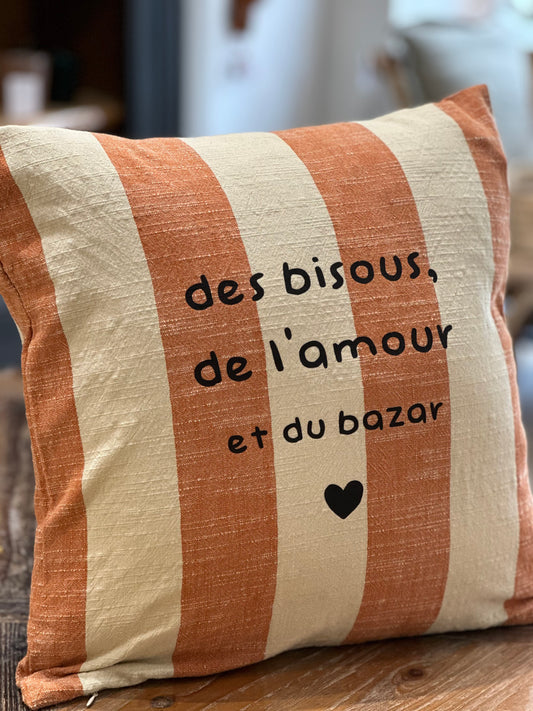 Coussin carré rayures