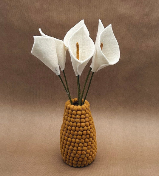 Vase fleurs en feutrine