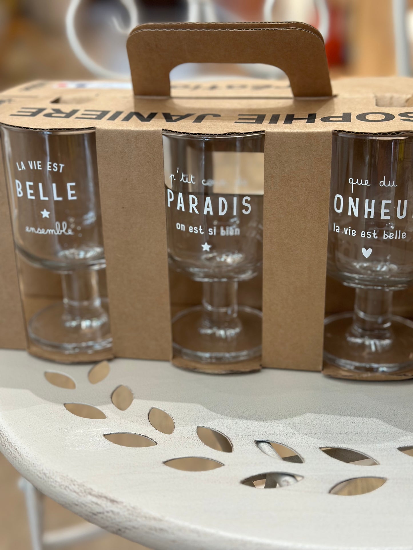 6 Verres à pied empilable