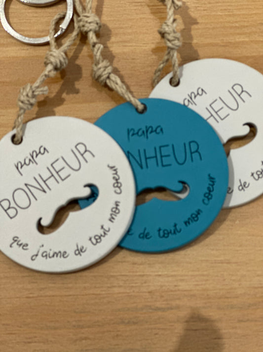 Porte clé disque « Papa bonheur »