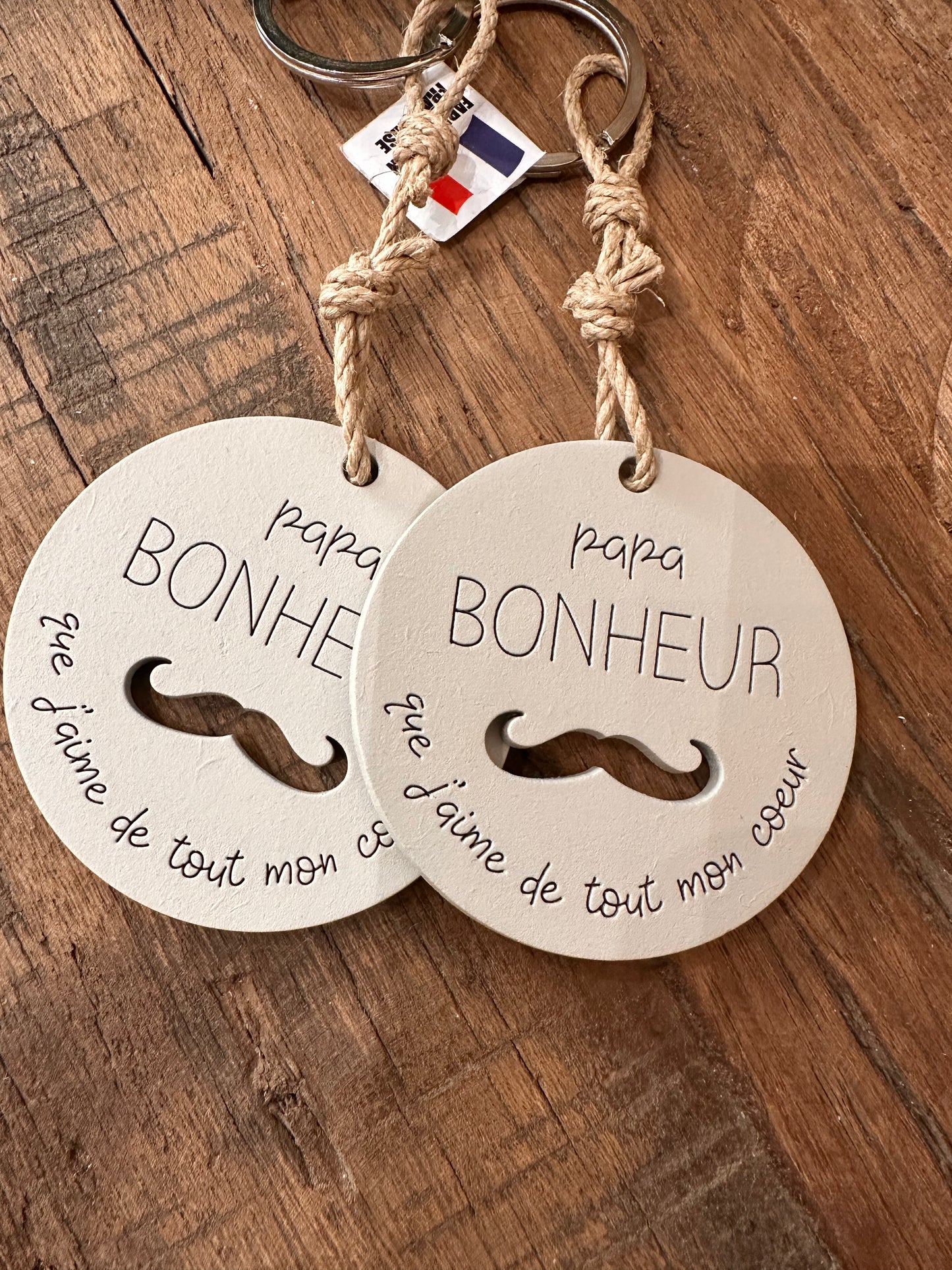 Porte clé disque « Papa bonheur »